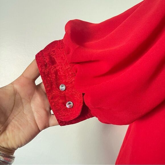 Anthropologie Moulinette Soeurs Red Button blouse NWOT size 8 - Picture 4 of 7